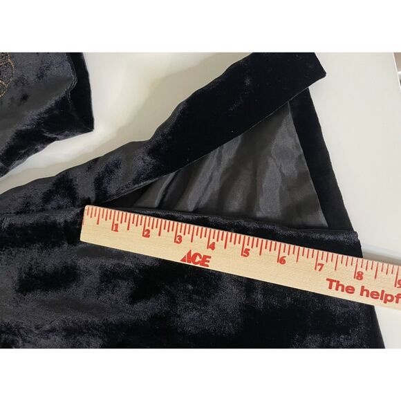Coldwater Creek Size LP Large Embroidered Black Velvet Longline Jacket Kimono - Picture 7 of 11
